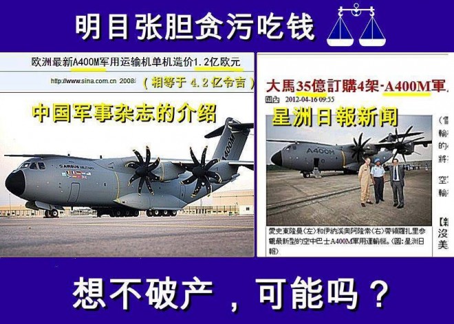 35億令吉訂購4架原价4.83亿令吉的軍用運輸機
