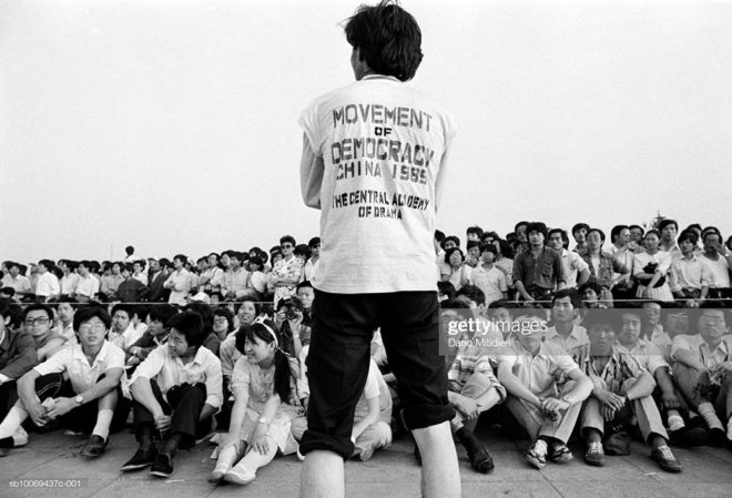 1989, Beijing, China, Student rally in Tiananmen Square just a few days before the bloody army crackdown on the pro-democracy movement in Beijing.
